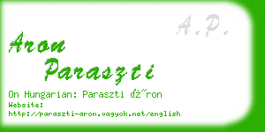 aron paraszti business card